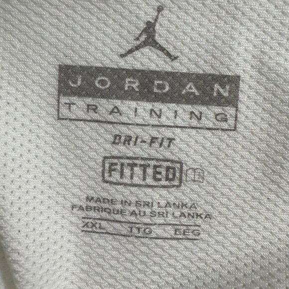 Jordan Sleeveless Logo Training Dri-Fit Fitted Shirt Men's XXL White Summer - Picture 6 of 7